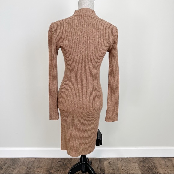BCBG MaxAzria Gwynn Sweater Dress Wool Toffee Brown Tan XS - Picture 7 of 17